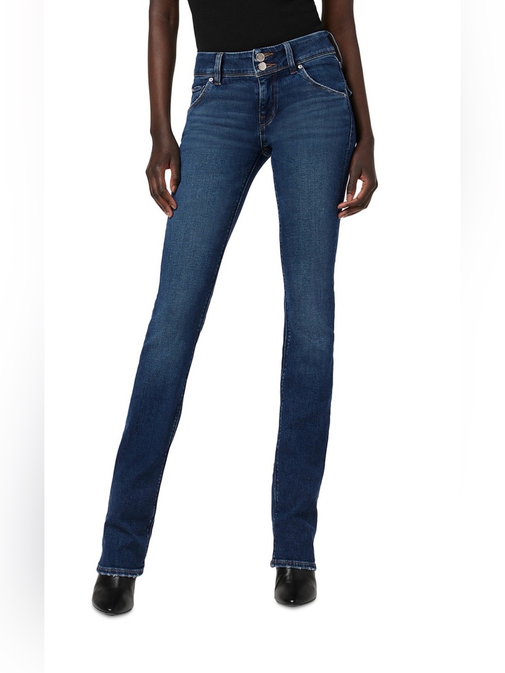 Hudson Jeans Beth Baby Boot Cut Jeans 26 Premium Denim Mid Rise Dark Wash